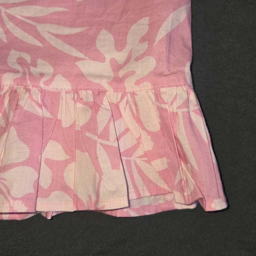 Pink Floral Ruffle Mini Skirt 💚🩵🩷 - Picture 3 of 5